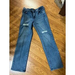 Judy Blue Dad Jeans Distressed Med Wash Straight Leg Denim JB88859 MD Size 11/30